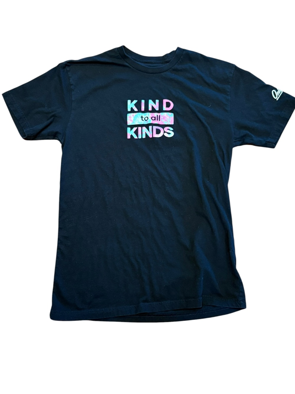Only Human Black Short-Sleeve Tee with Multicolor "Kind to All Kinds"  Adult Med